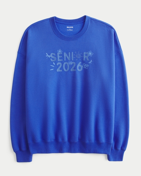 Женские худи Hollister Feel Good Oversized Senior Graphic Crew Sweatshirt
