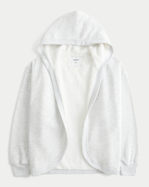 Женские кардиганы Hollister Faux Fur-Lined No-Close Fleece Cardigan