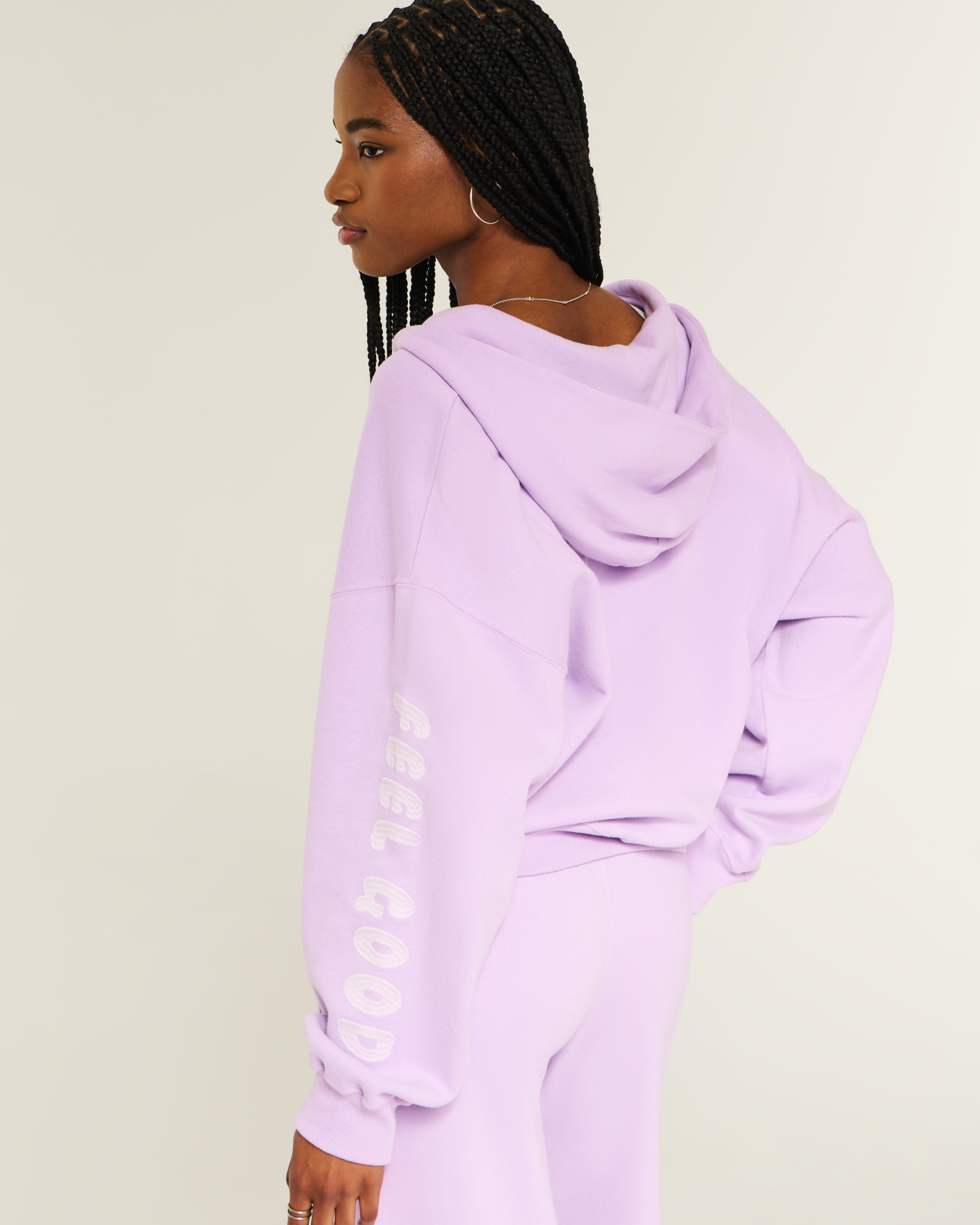 Женские худи Hollister Feel Good Graphic Easy Zip-Up — фото 3