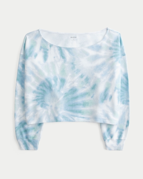 Женские худи Hollister Easy Tie-Dye Double Off-the-Shoulder Sweatshirt