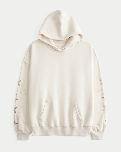 Женские худи Hollister Feel Good Easiest Embroidered Floral Cutout