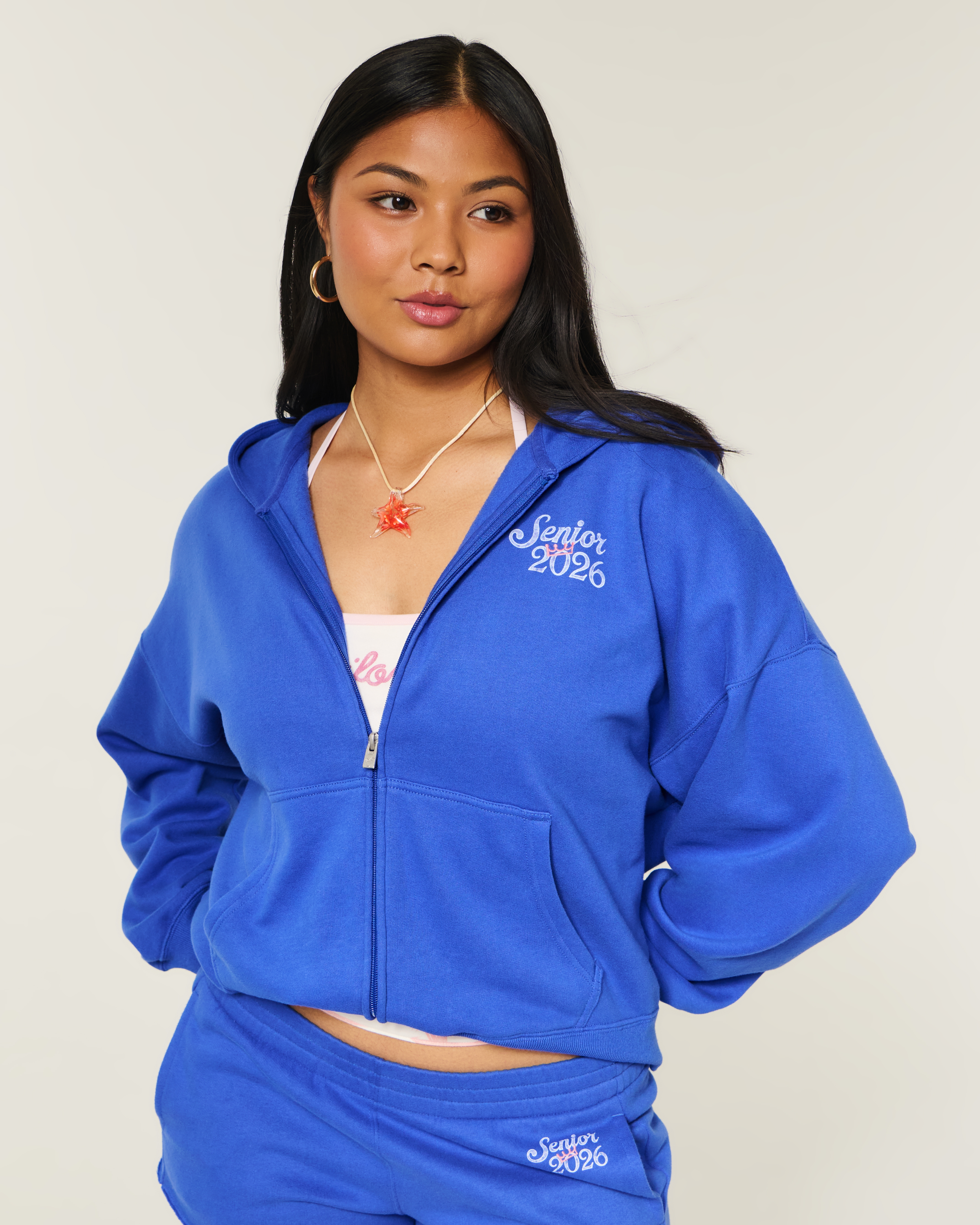 Женские худи Hollister Feel Good Senior 2026 Graphic Zip-Up — фото 3
