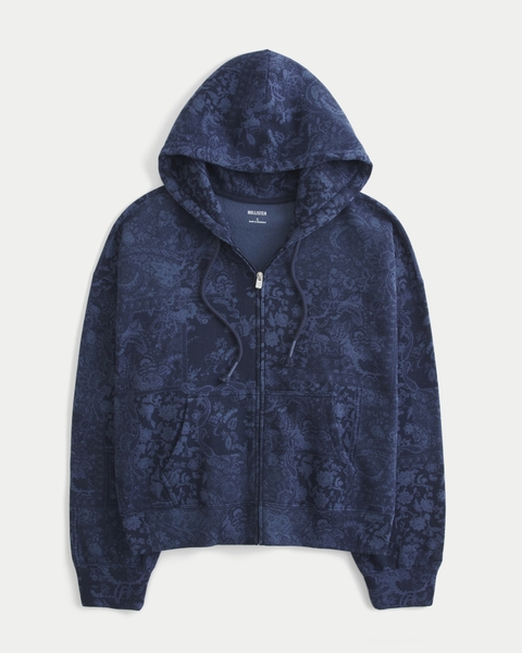 Женские худи Hollister Feel Good Easy Pattern Zip-Up