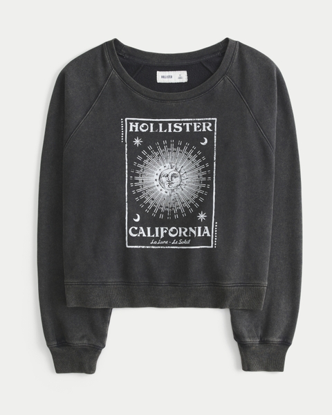 Женские худи Hollister Feel Good Easy California Republic Graphic Crew Sweatshirt