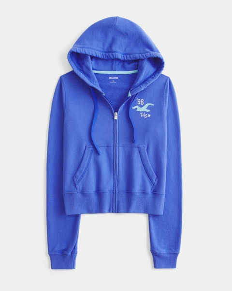 Женские худи Hollister Easy Zip-Up Logo Graphic