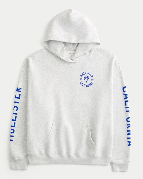 Женские худи Hollister Feel Good Oversized Puff Logo Graphic