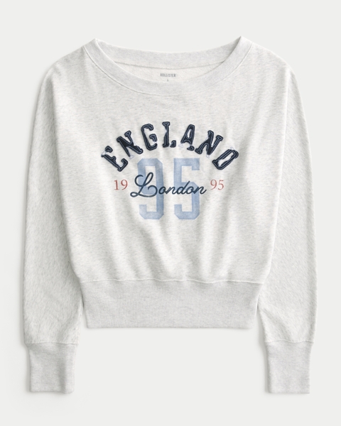 Женские худи Hollister Easy Off-the-Shoulder Italia Graphic Sweatshirt