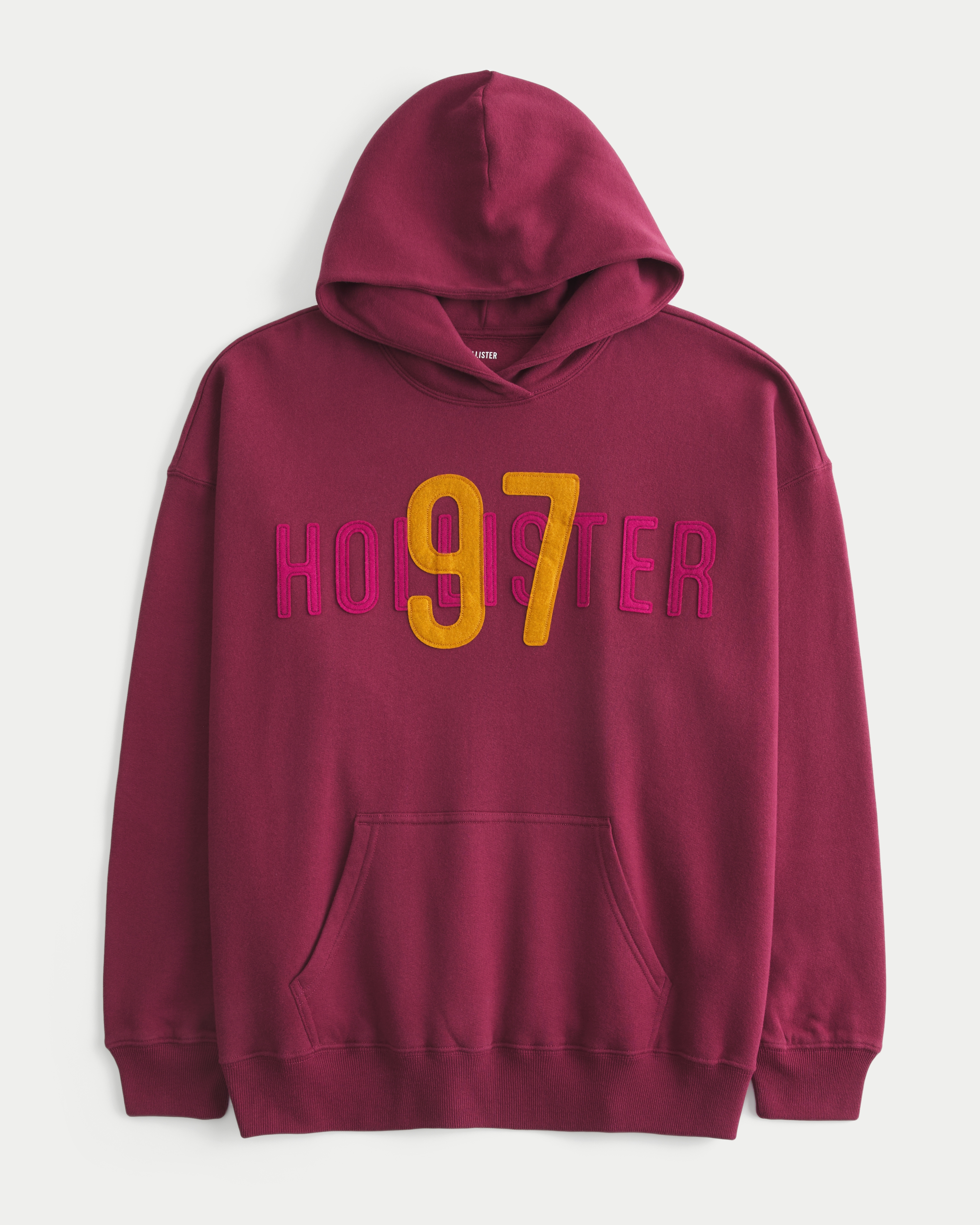 Женское худи Hollister Feel Good Oversized Logo Graphic, цвет: Бордовый