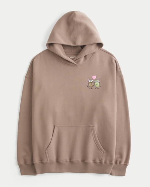 Женские худи Hollister Feel Good Oversized Latte Graphic
