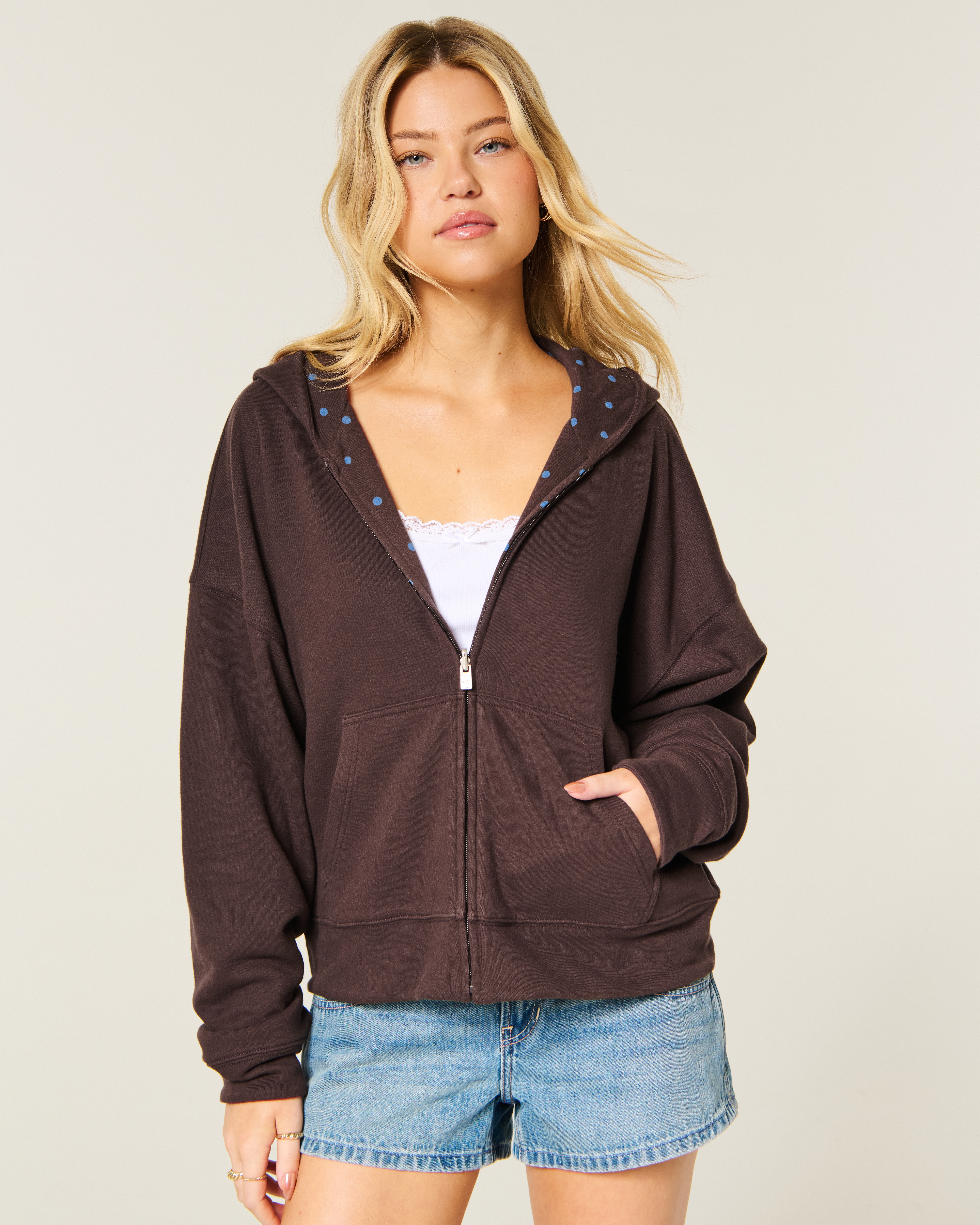 Женские худи Hollister Feel Good Reversible Zip-Up — фото 2