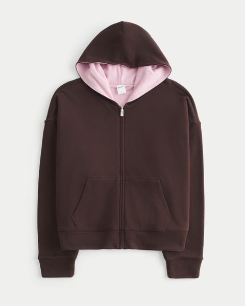 Женские худи Hollister Feel Good Easy Reversible Zip-Up