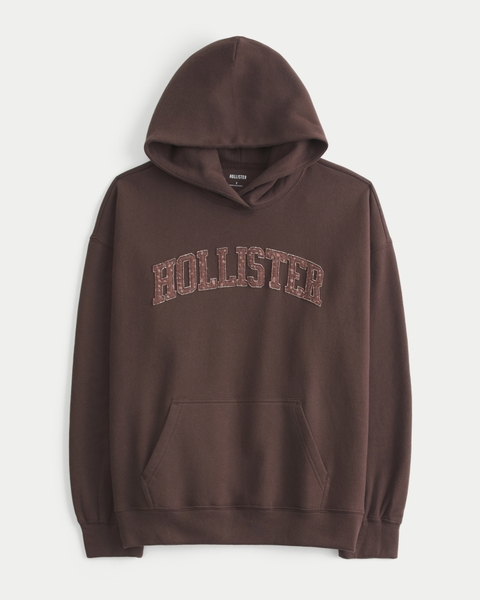 Женские худи Hollister Feel Good Oversized Doe Print Logo Graphic