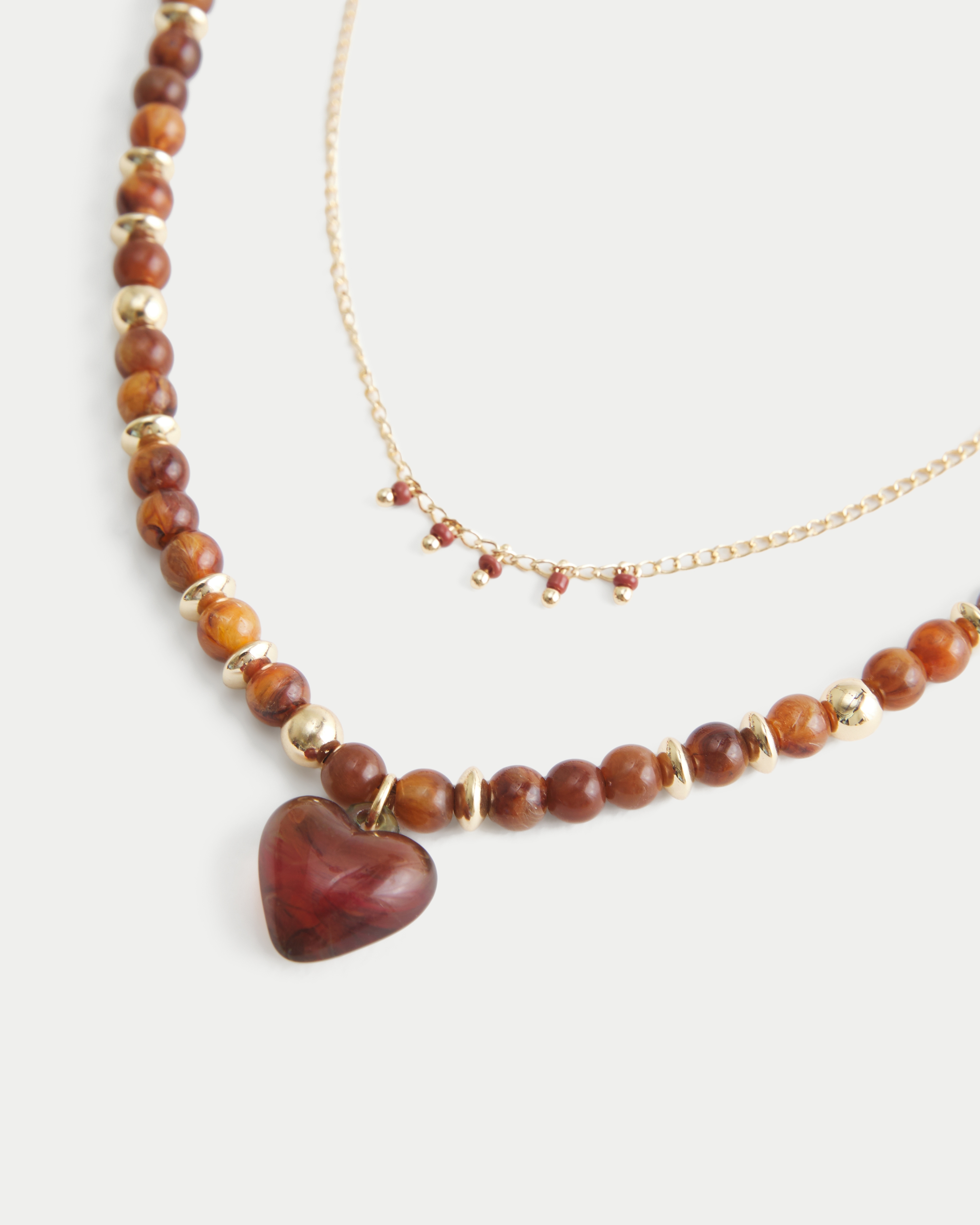 Hollister Beaded Heart Necklace 2-Pack — фото 2