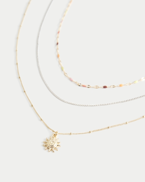 Hollister Sun Necklace 3-Pack