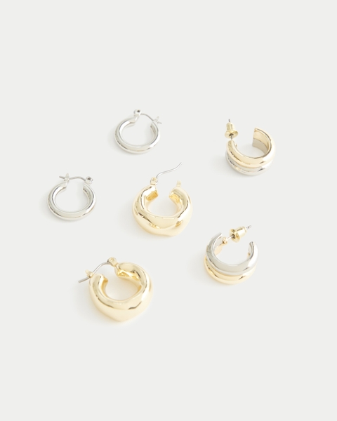 Hollister Mixed Metals Earring 3-Pack