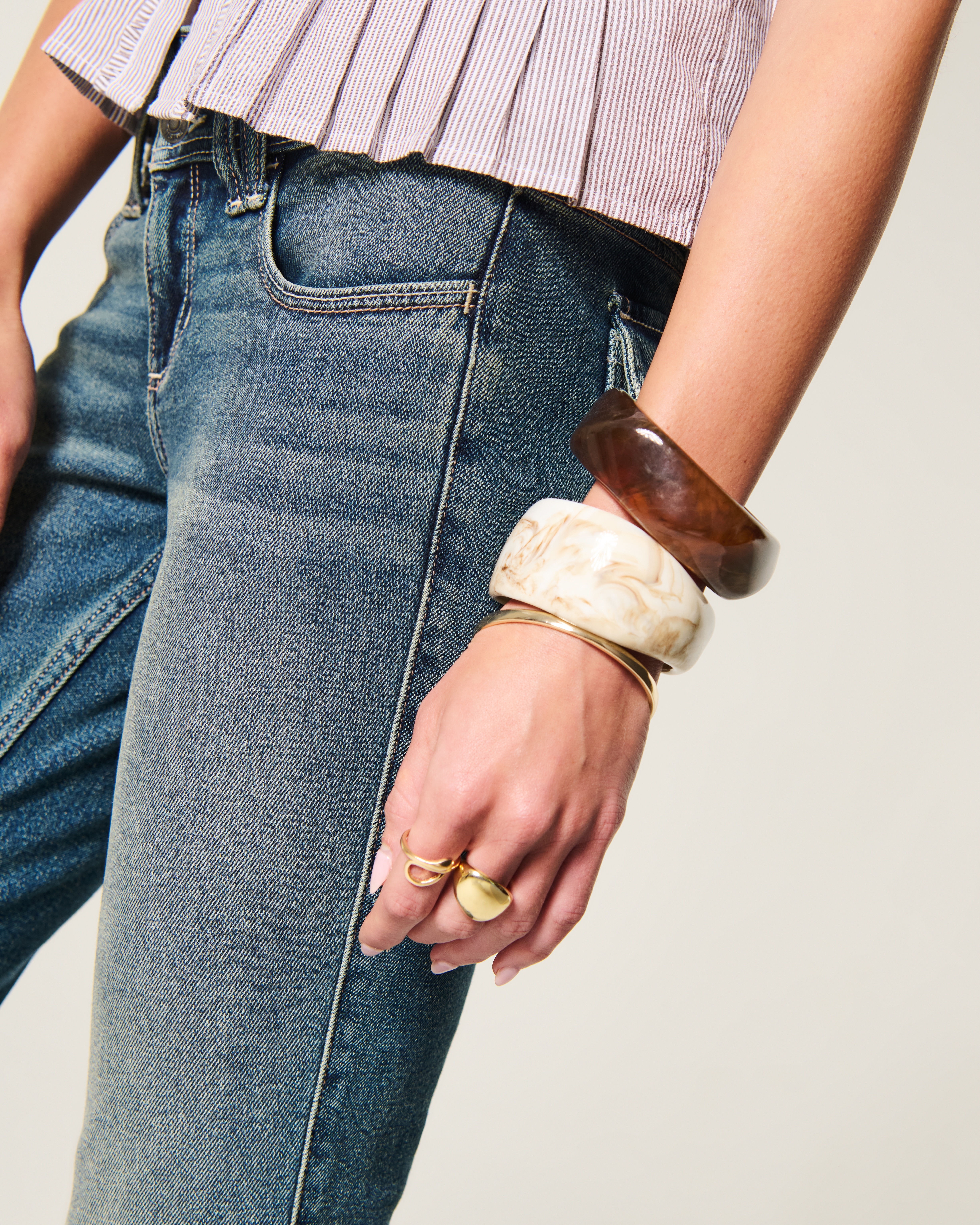 Женские браслеты Hollister Green Marble & Silver 2-Pack, цвет: 3 Pk — фото 2