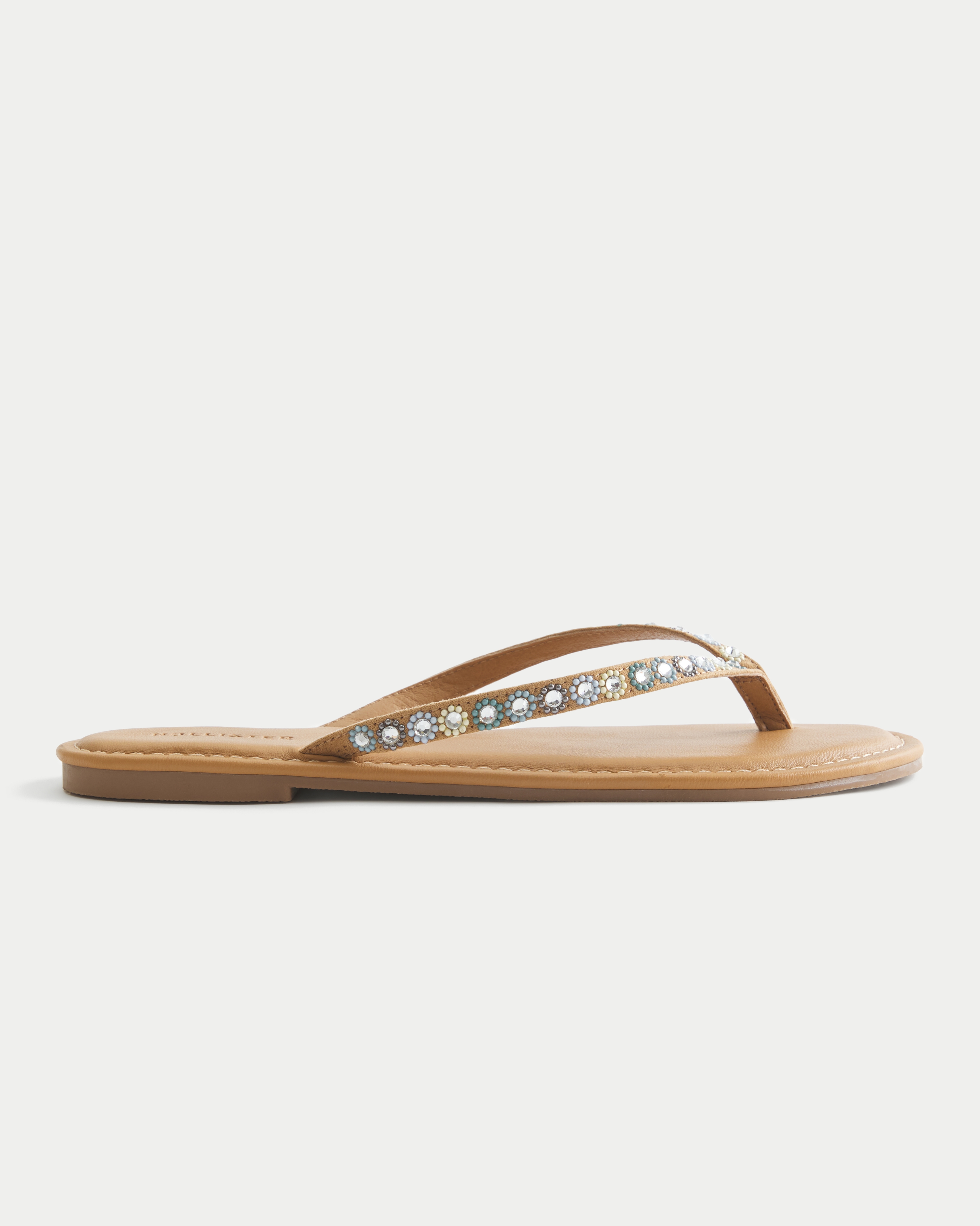 Женские сандалии Hollister Braided Stud Faux Leather Flip Flops — фото 2
