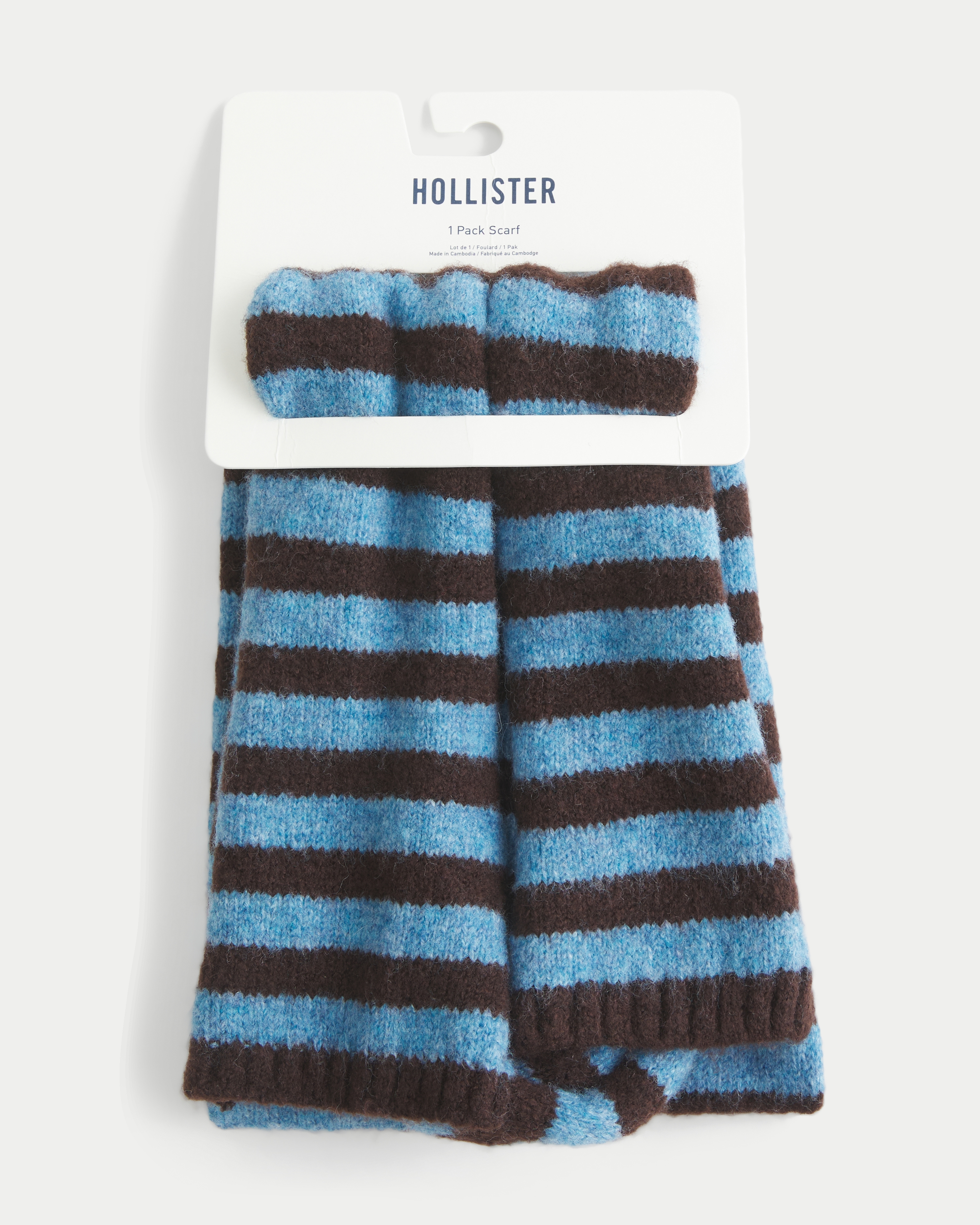 Женский шарф Hollister Cozy Knit, цвет: Синий полосатый — фото 2