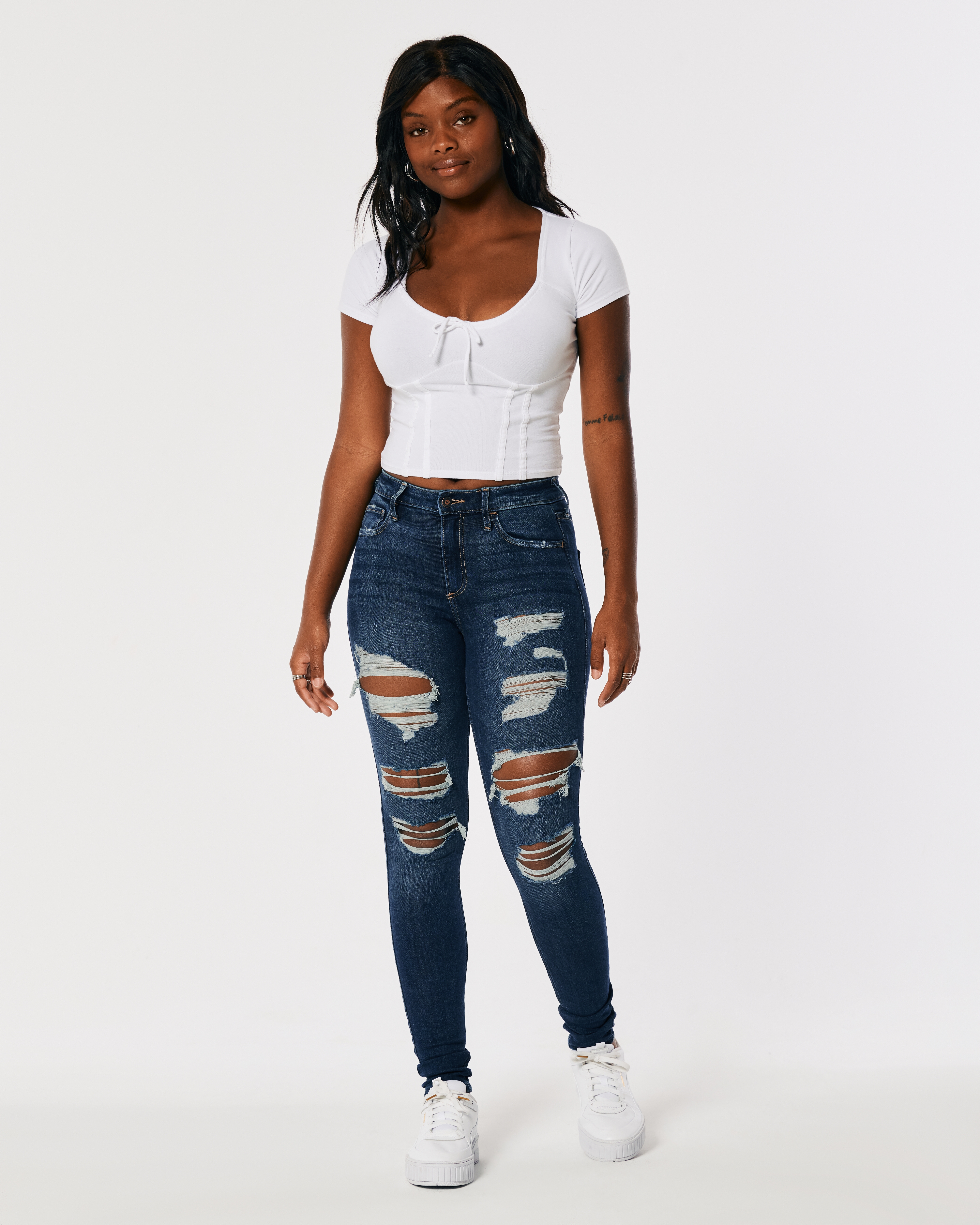 hollister white skinny jeans