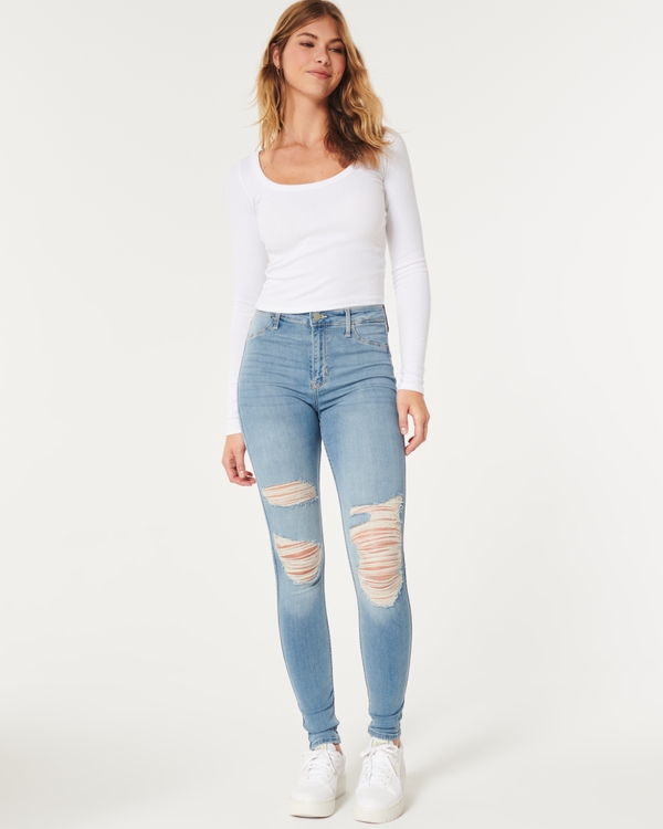 high rise super skinny jeans hollister