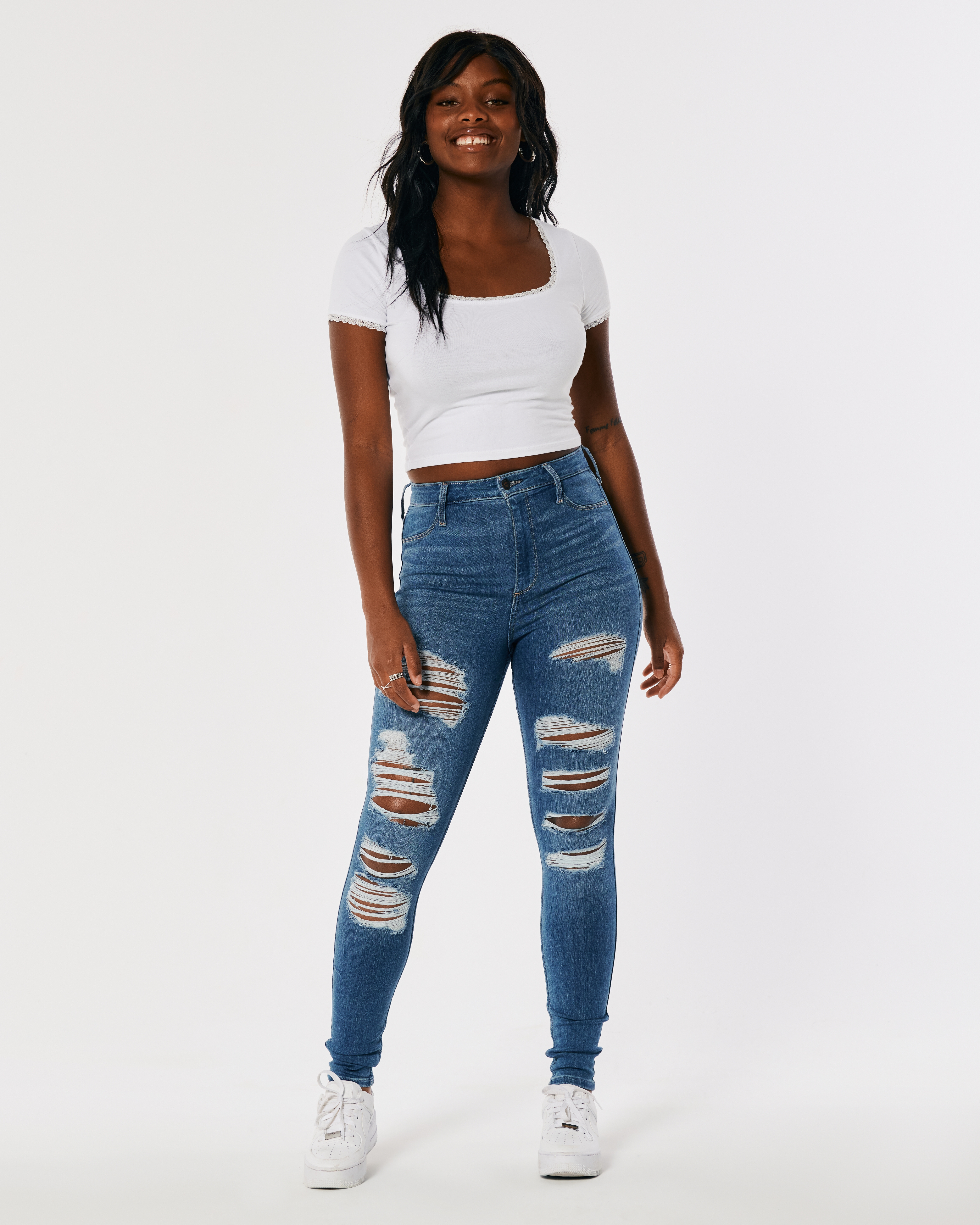 hollister white skinny jeans