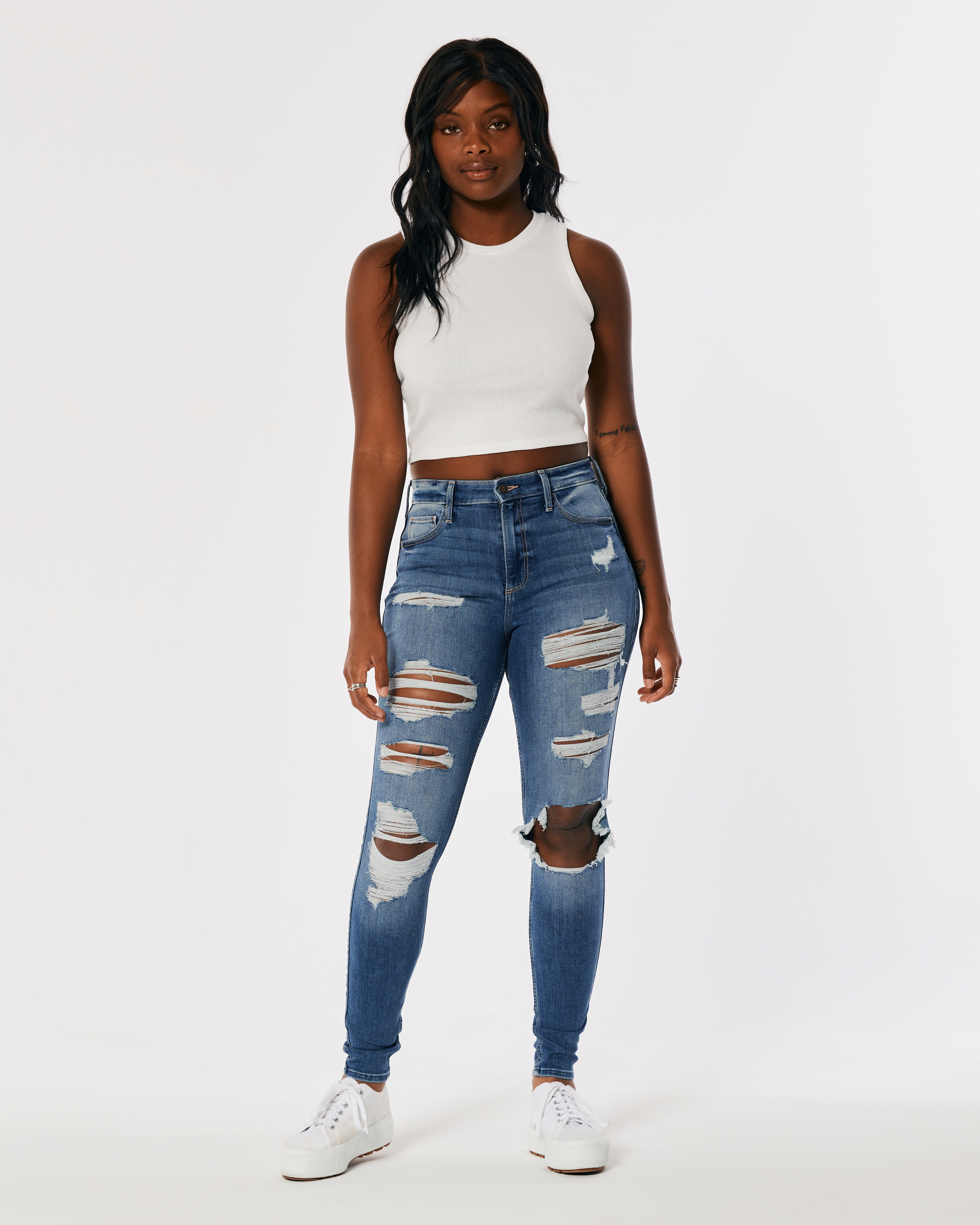 hollister white skinny jeans