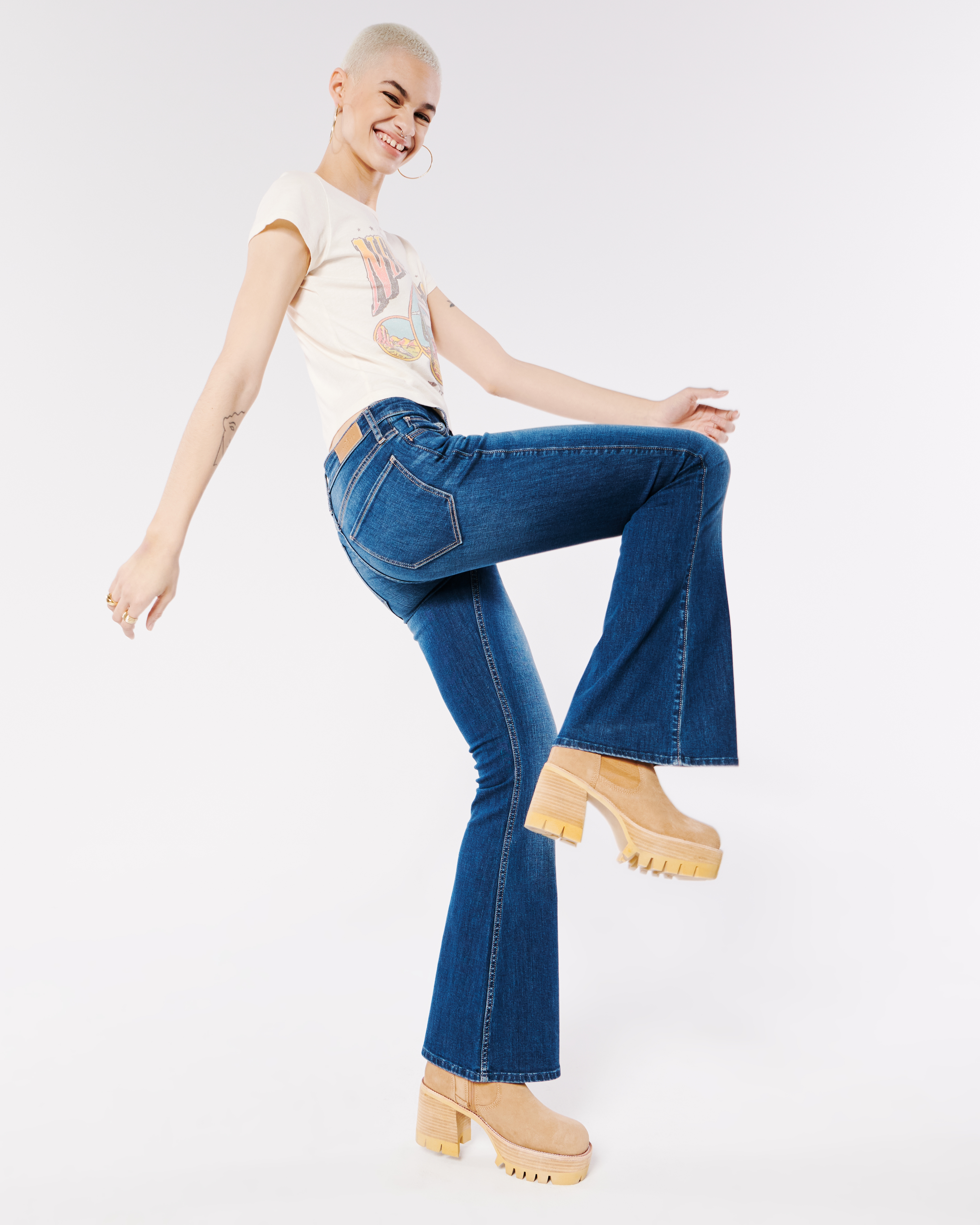 hollister low rise flare jeans