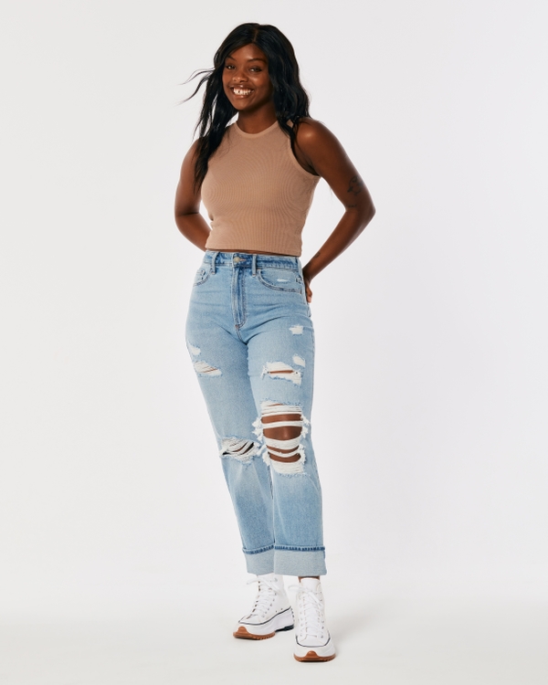 Jeans con para mujer: De tiro y rectos | Hollister Co.