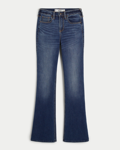 Женские джинсы Hollister Curvy Mid-Rise Dark Wash Boot Jeans