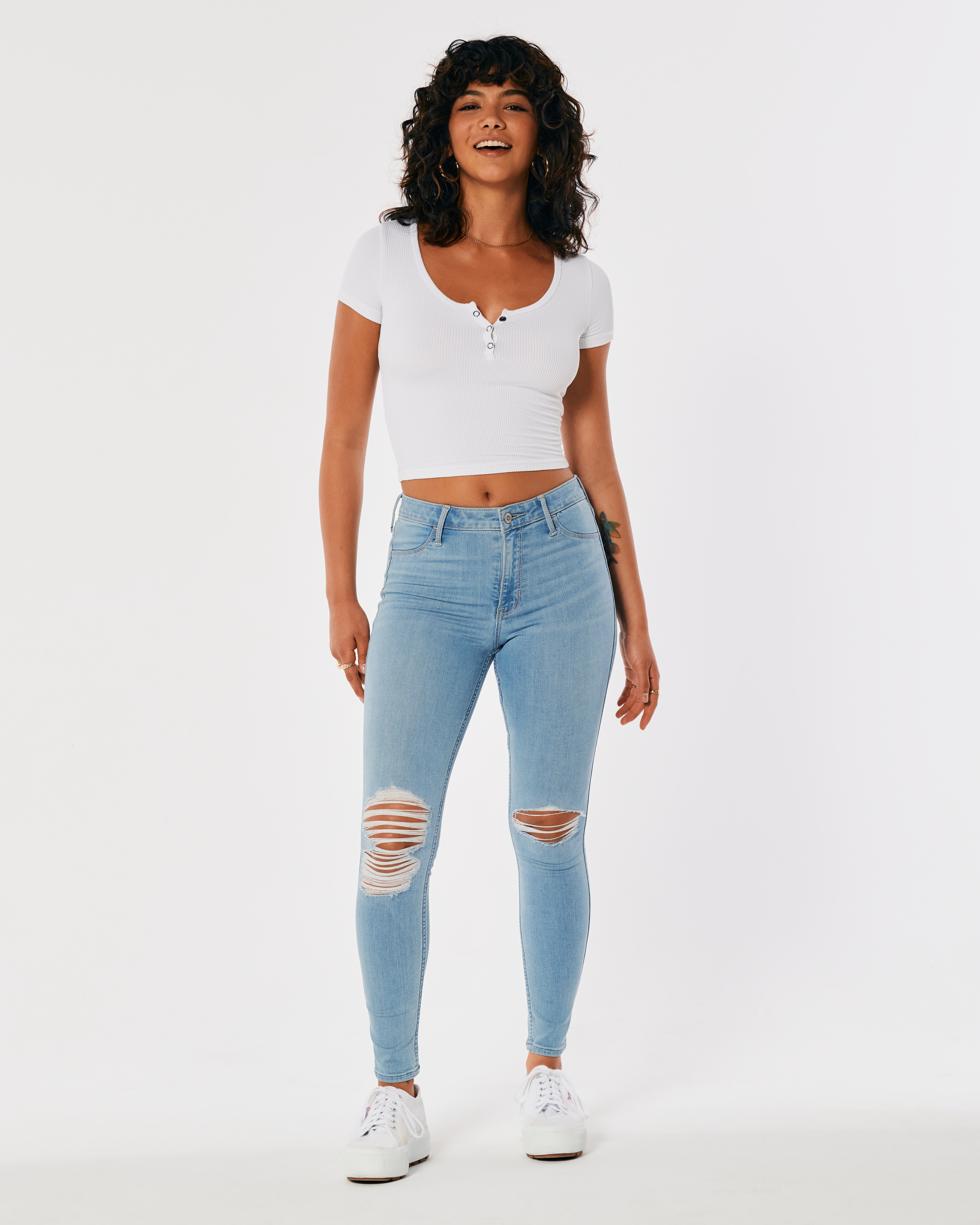 high rise jean leggings