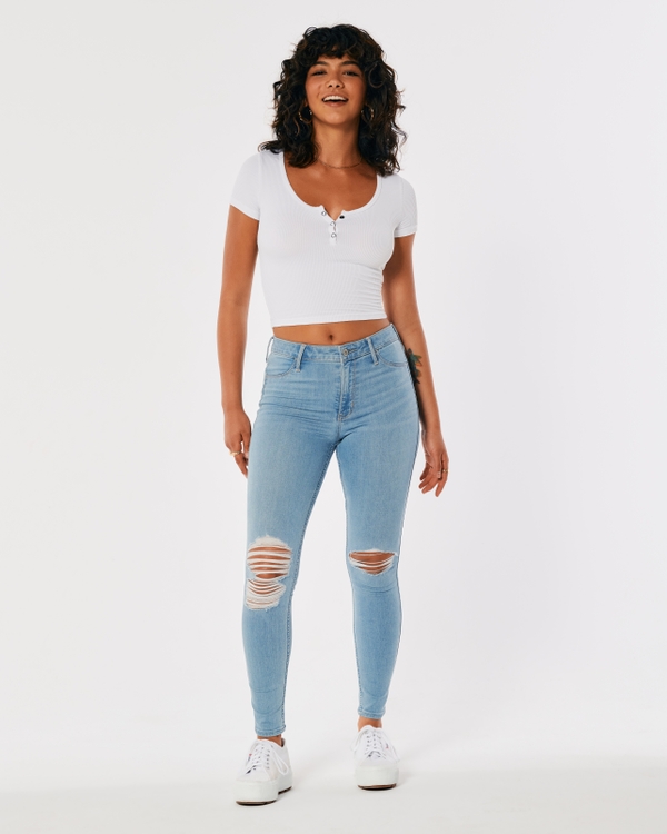 rotos mujer | Jeans envejecidos | Hollister. Co.