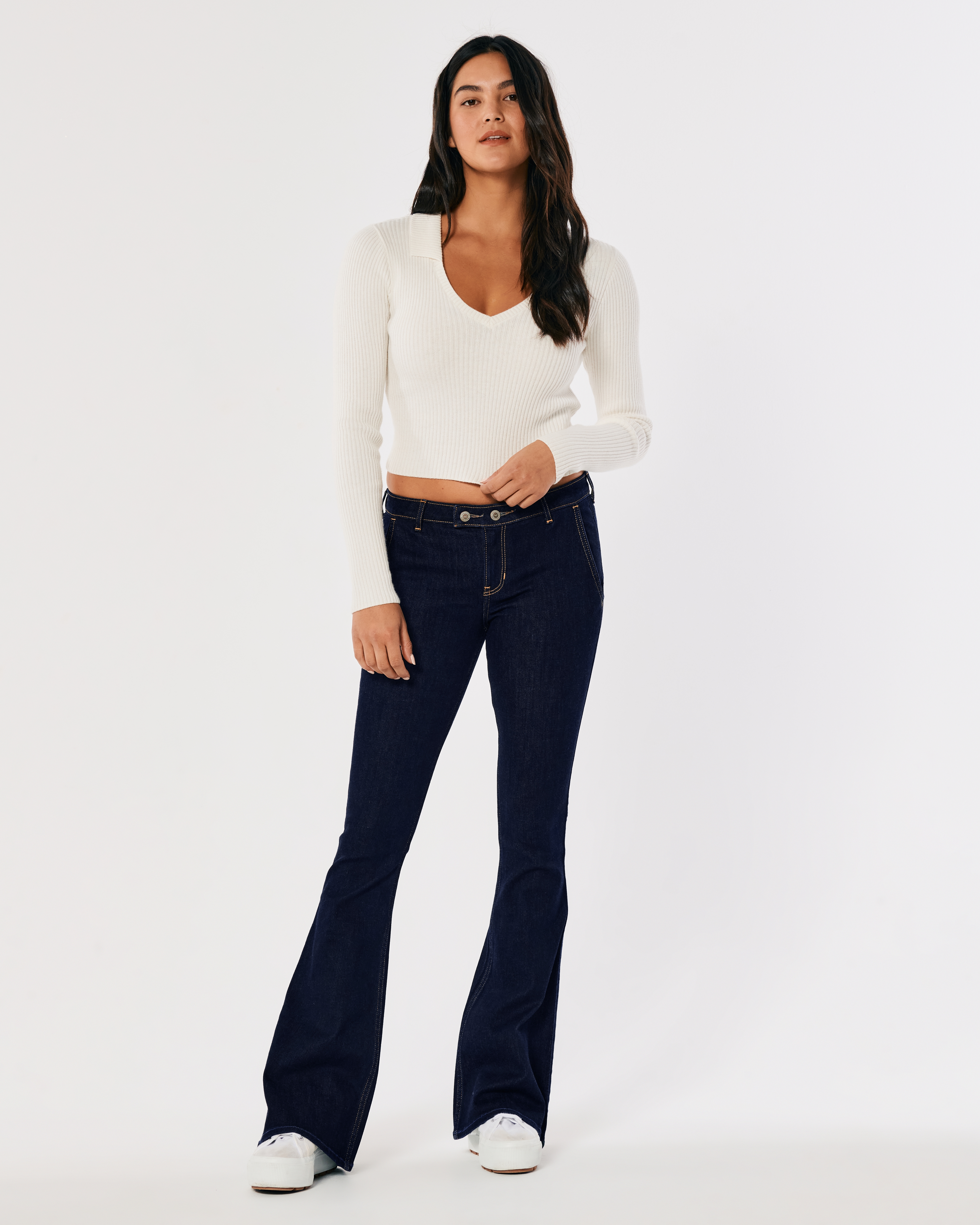 hollister low rise flare jeans