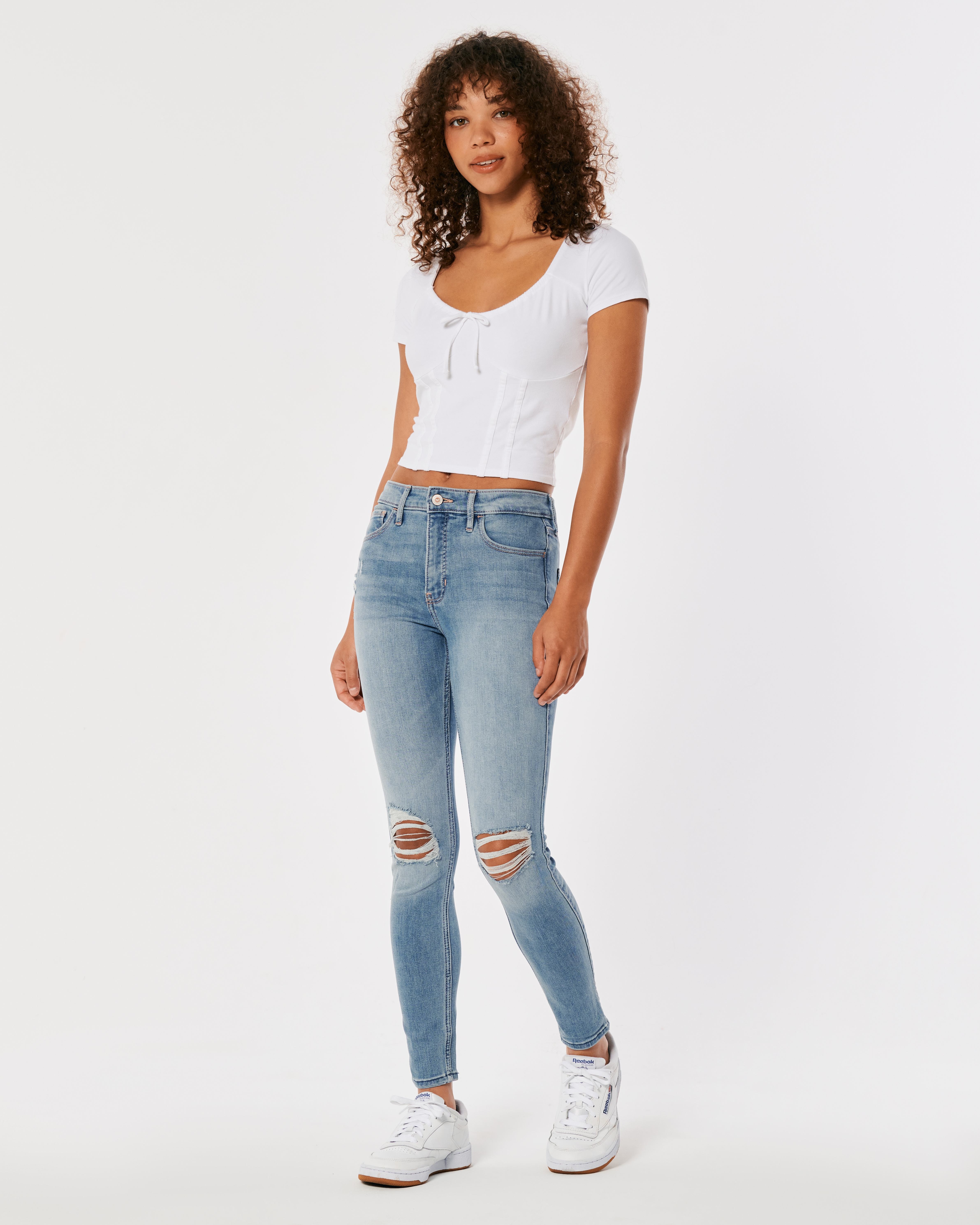 hollister white skinny jeans