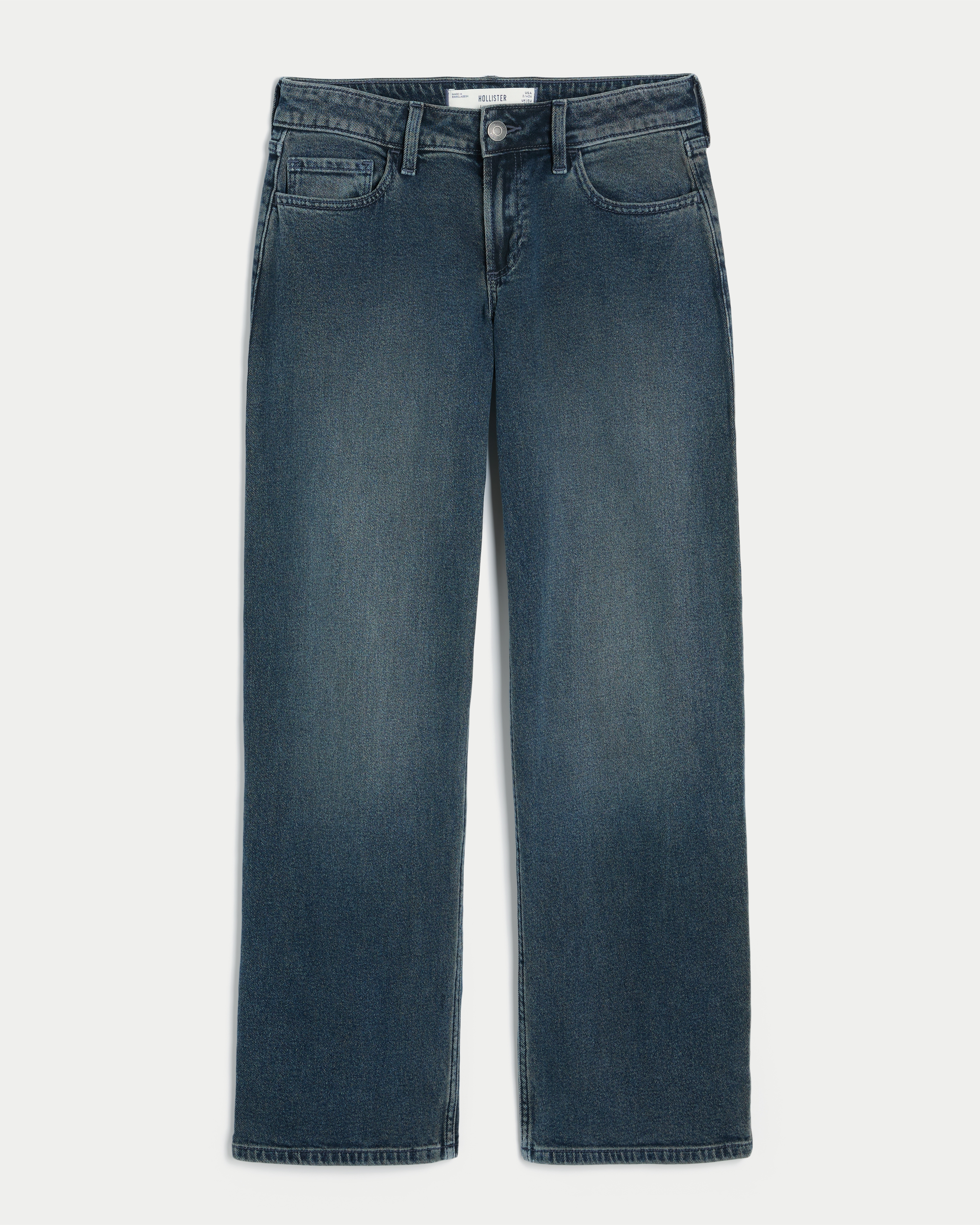 Женские джинсы Hollister Low-Rise Dad, цвет: Тёмный