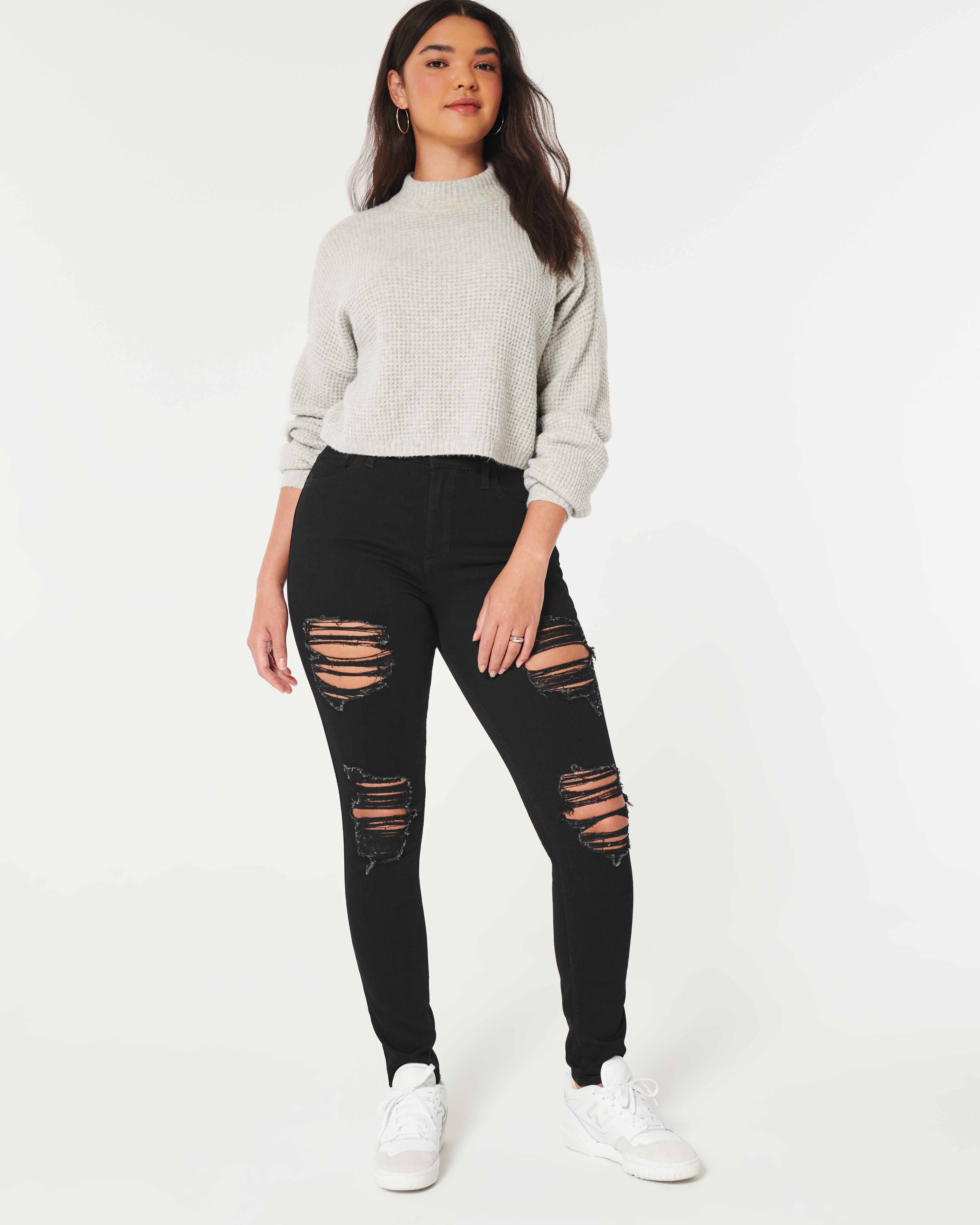 Женские джинсы Hollister Curvy High-Rise Dark Wash Super Skinny Jeans — фото 2