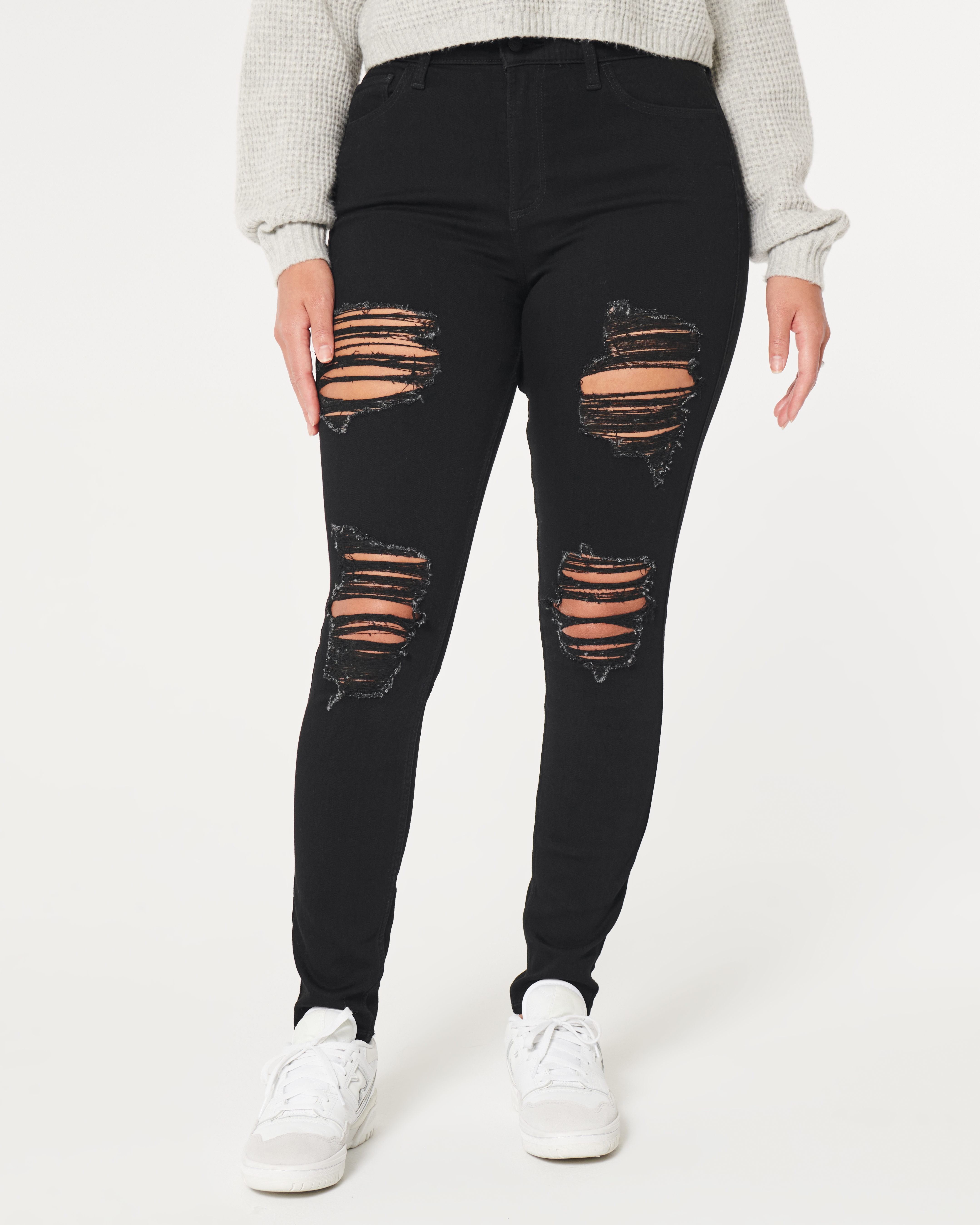 Женские джинсы Hollister Curvy High-Rise Dark Wash Super Skinny Jeans — фото 3