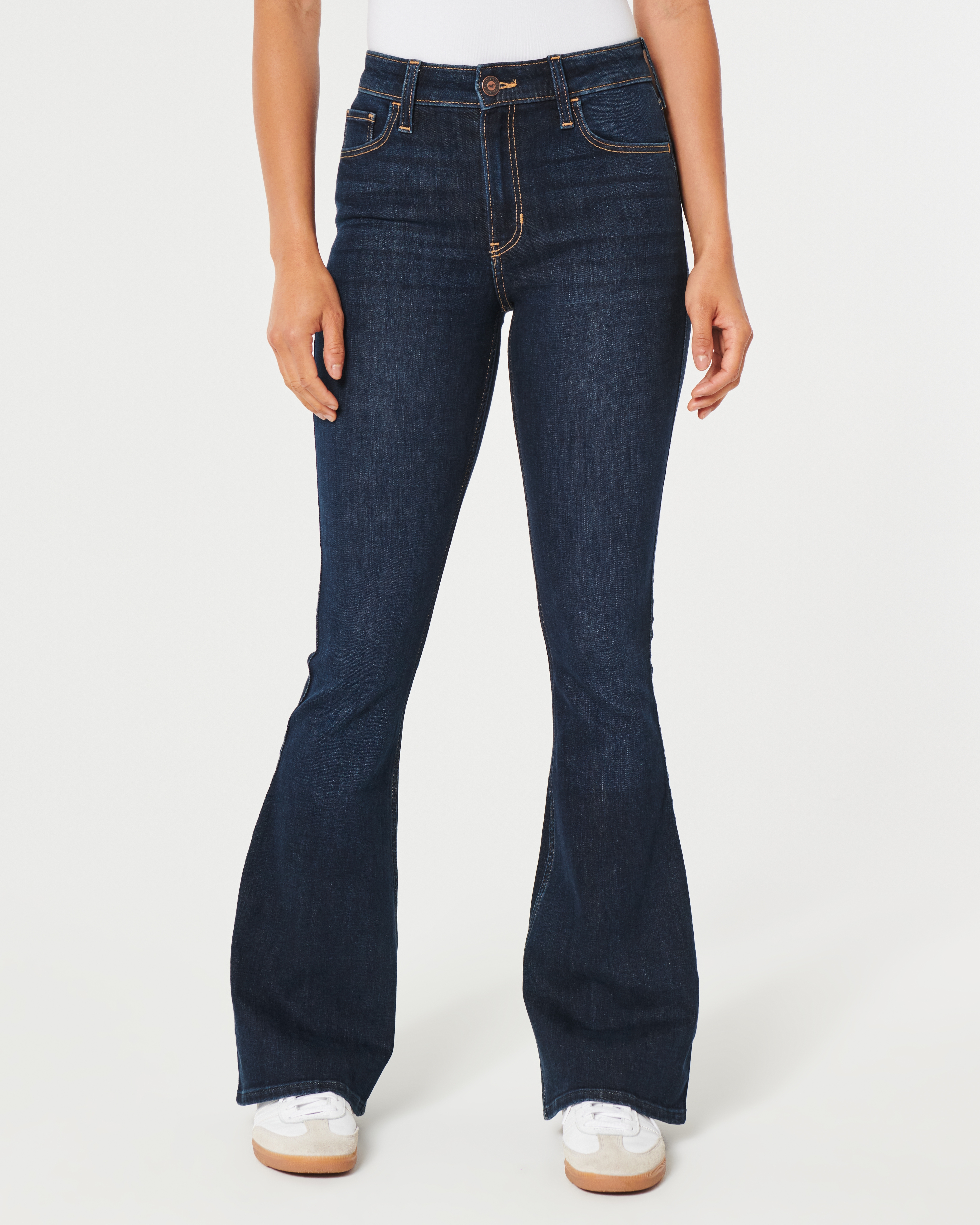 Женские джинсы Hollister High-Rise Dark Wash Flare Jeans — фото 3