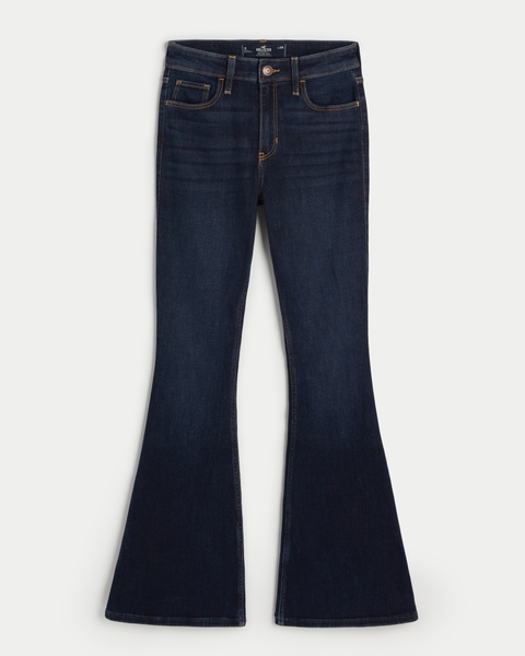 Женские джинсы Hollister High-Rise Dark Wash Flare Jeans