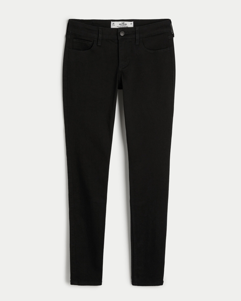 Женские джинсы Hollister Curvy Low-Rise Black Super Skinny Jeans