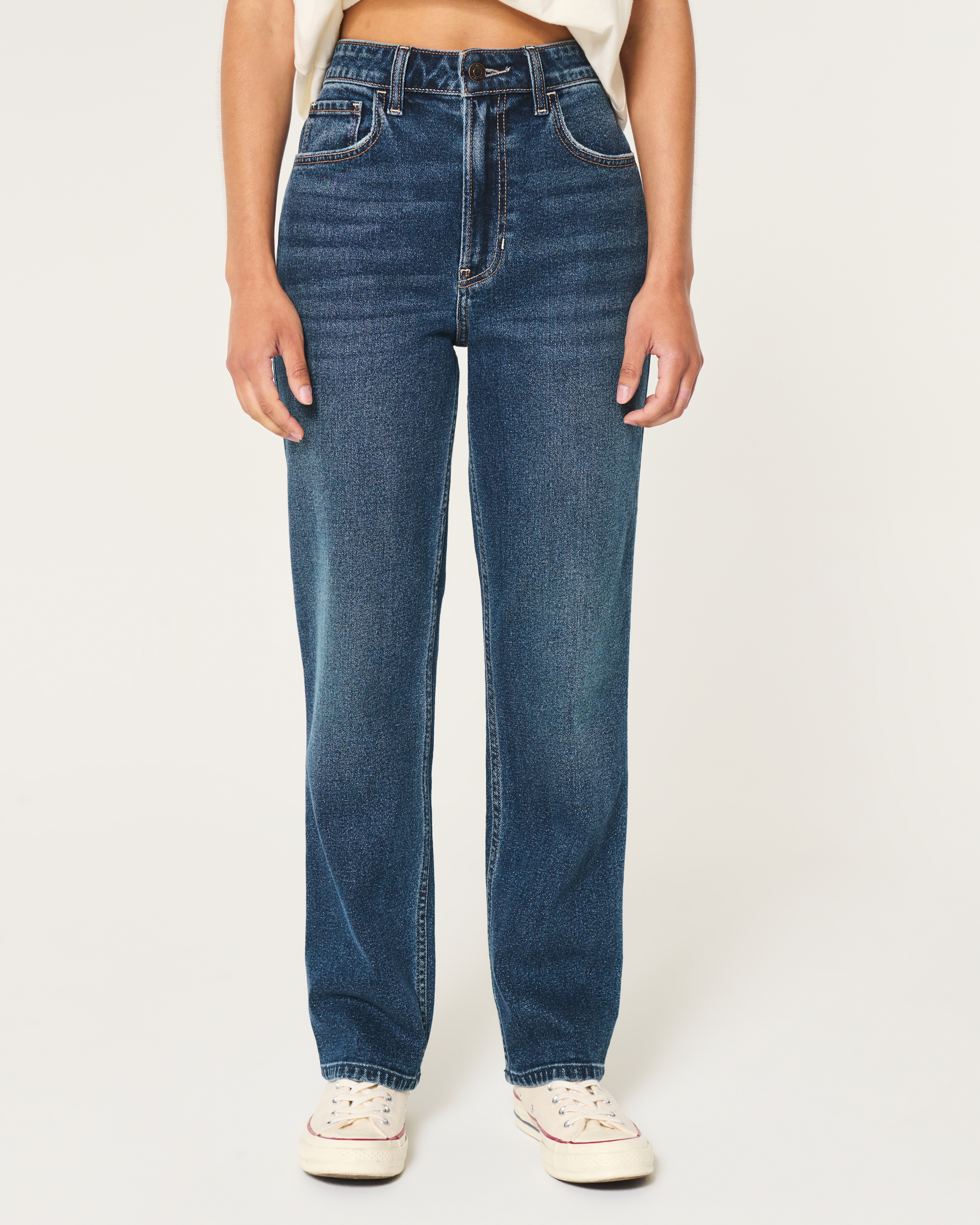 Женские джинсы Hollister Ultra High-Rise Dark Wash 90s Straight Jeans — фото 3
