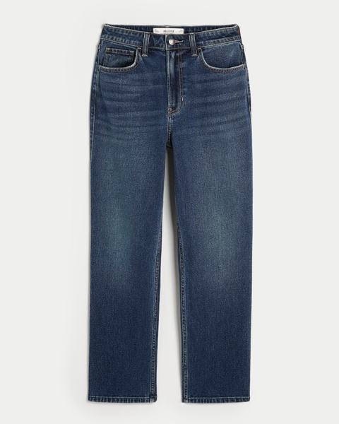 Женские джинсы Hollister Ultra High-Rise Dark Wash 90s Straight Jeans