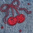 Low-Rise Medium Wash Floral Embroidery Super Baggy Jeans