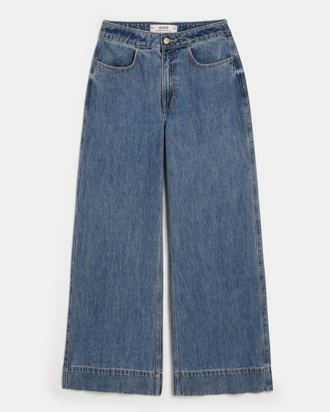 Женские джинсы Hollister Ultra High-Rise Medium Wash Wide-Leg Jeans
