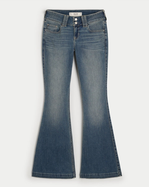 Женские джинсы Hollister Low-Rise Medium Wash Flare Jeans