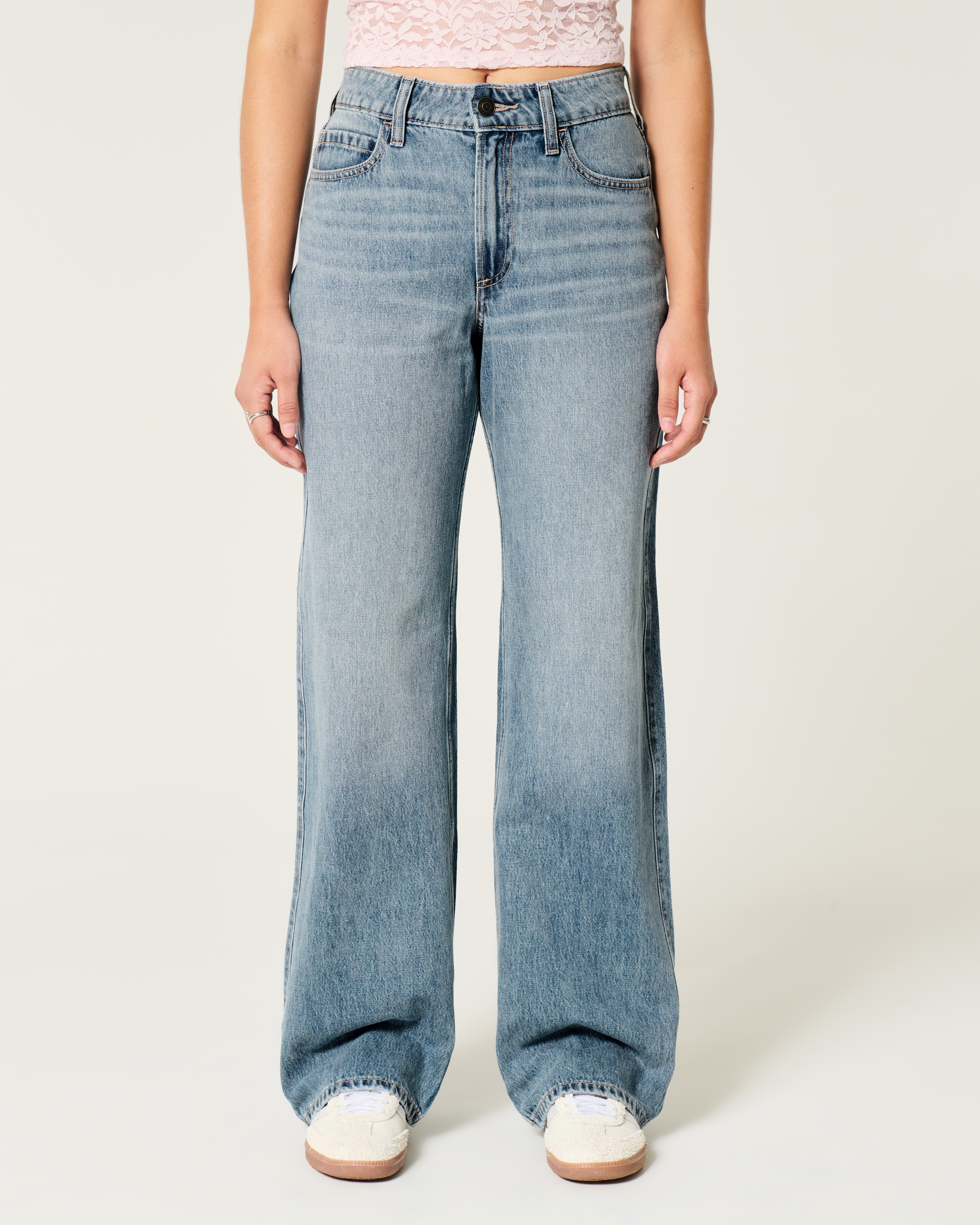 Женские джинсы Hollister Curvy High-Rise Medium Wash Baggy Jeans — фото 3