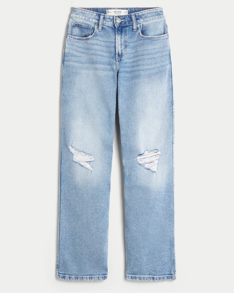 Женские джинсы Hollister High-Rise Light Wash Dad Jeans