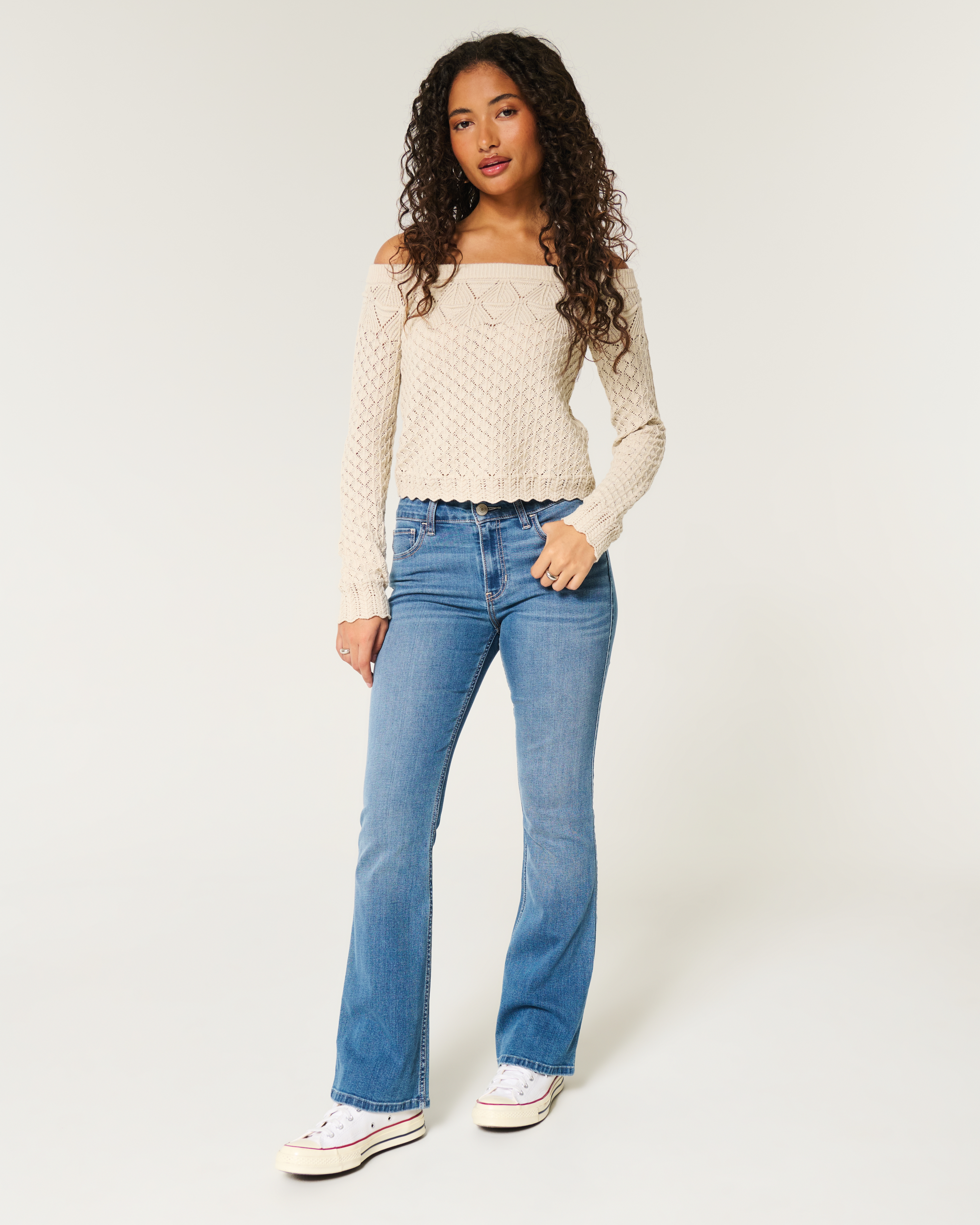 Женские джинсы Hollister Mid-Rise Medium Wash Bootcut Jeans — фото 2