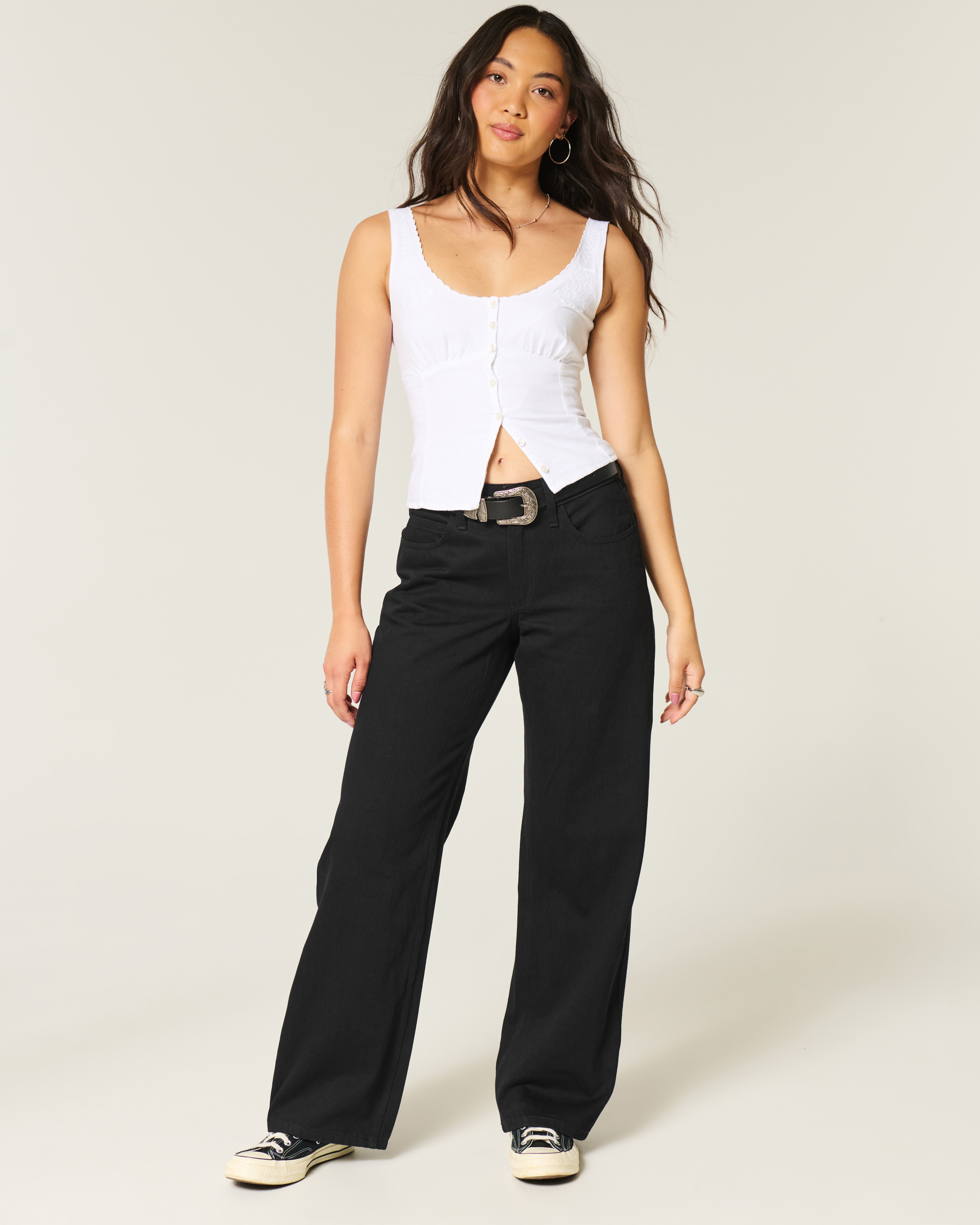 Женские джинсы Hollister Curvy Mid-Rise Medium Wash Baggy Jeans — фото 2