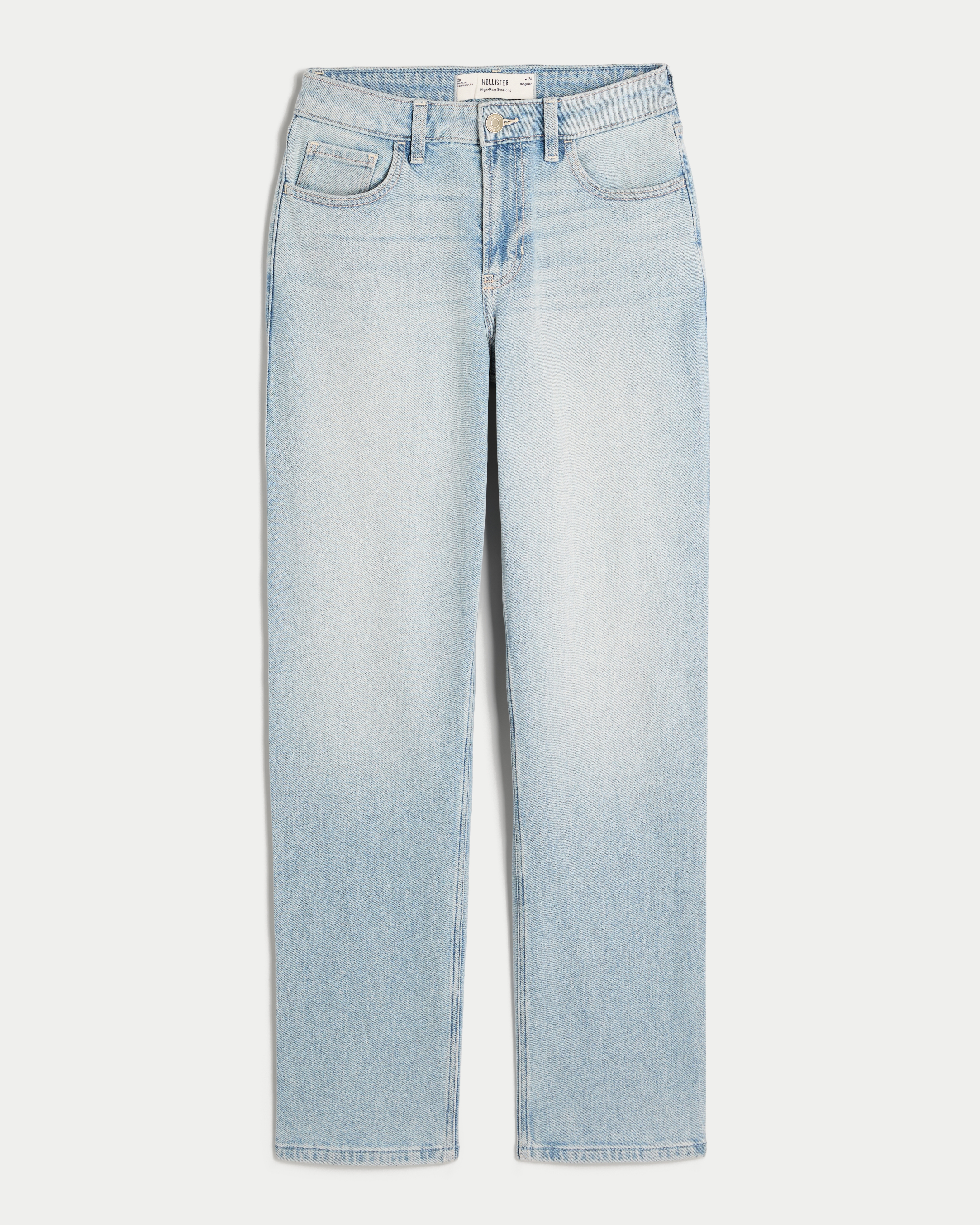 Женские джинсы Hollister High-Rise Straight, цвет: Светлый — фото 1