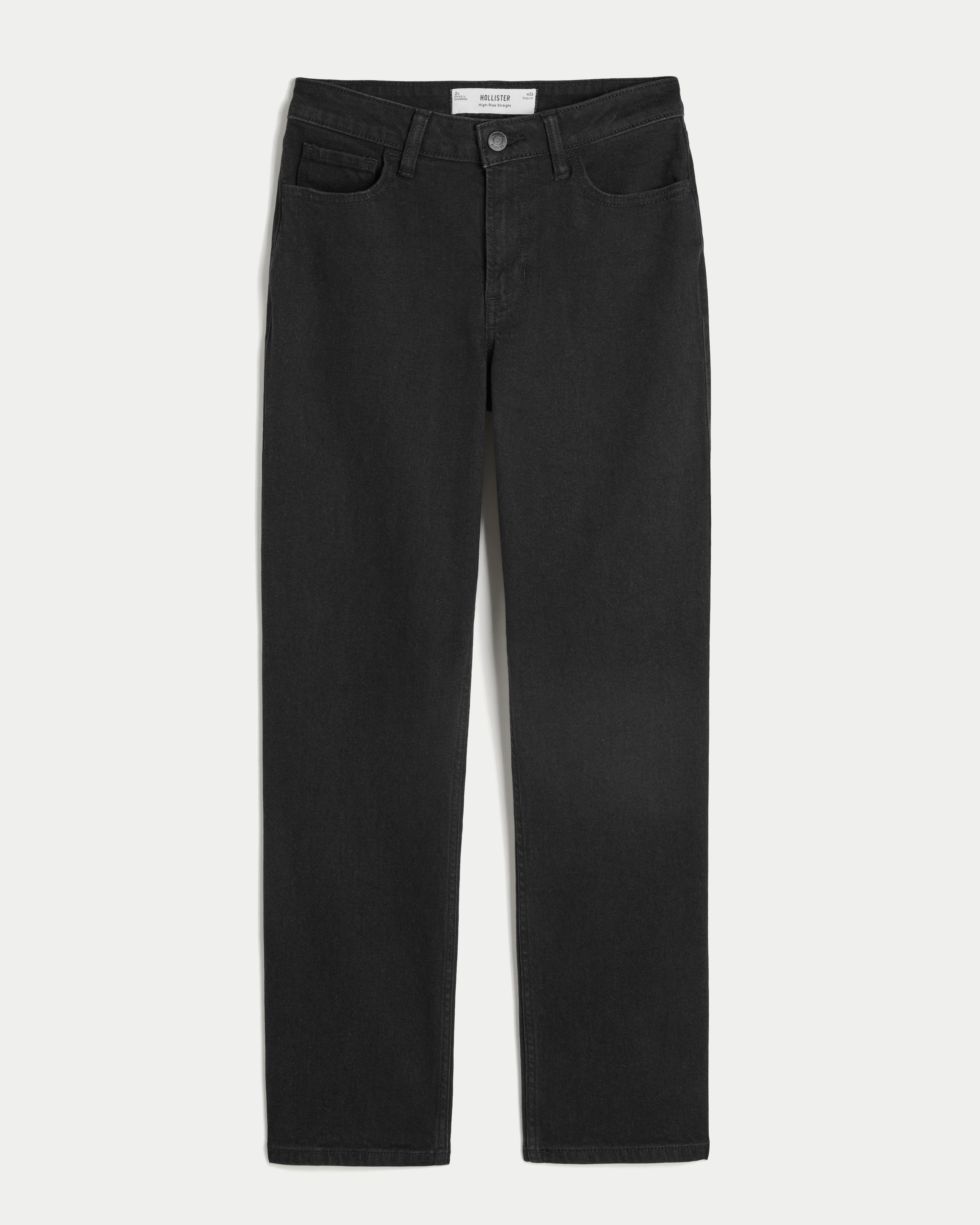 Женские джинсы Hollister High-Rise Straight, цвет: Чёрный